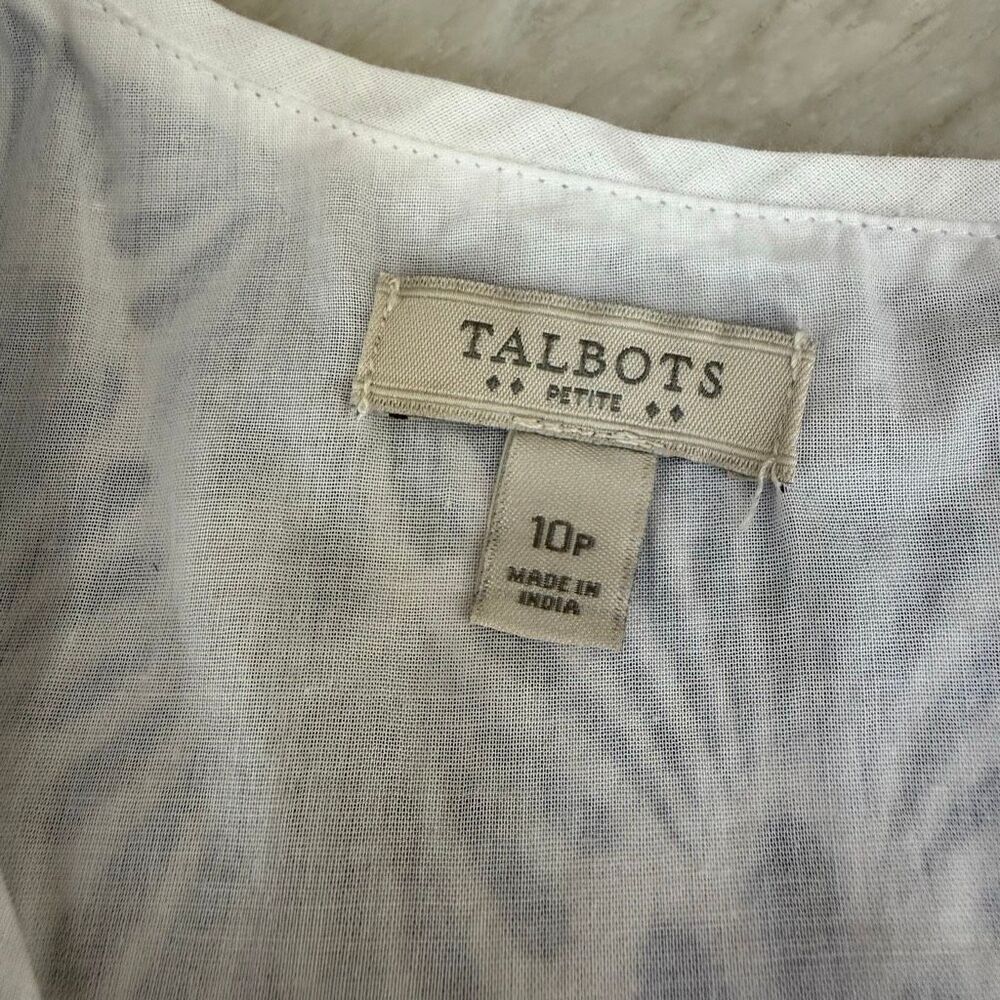 Talbots cotton Geo Mixed-Print fit and flare dress size 10P - Picture 5 of 9